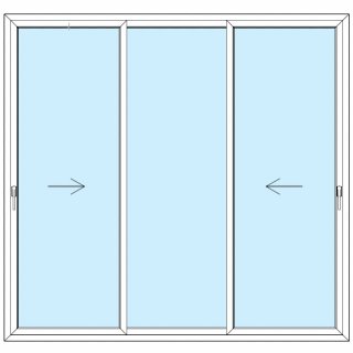 Standard Fenster - 222x140 - Schiebe SR Schema K