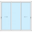 Standard Fenster - 222x140 - Schiebe SR Schema K